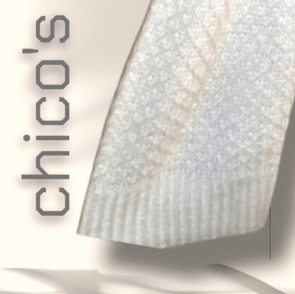 Chico's  Ivory sweater L sz 2 - Picture 5 of 13